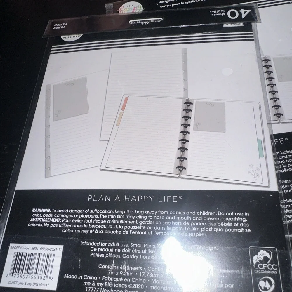 The Happy Planner - Neutral Florals Classic Filler Paper  40 Sheets   SET OF TWO